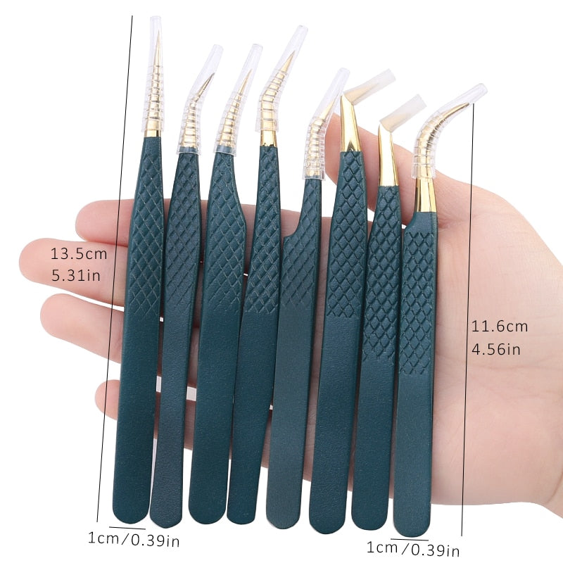 Padded eyelash tweezer set
