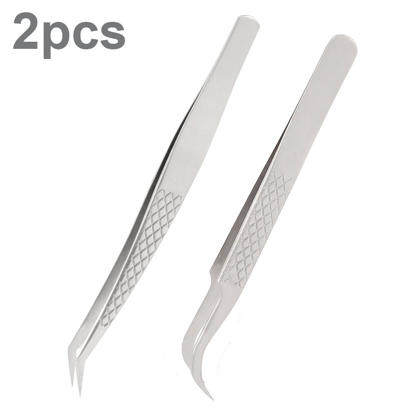 Padded eyelash tweezer set