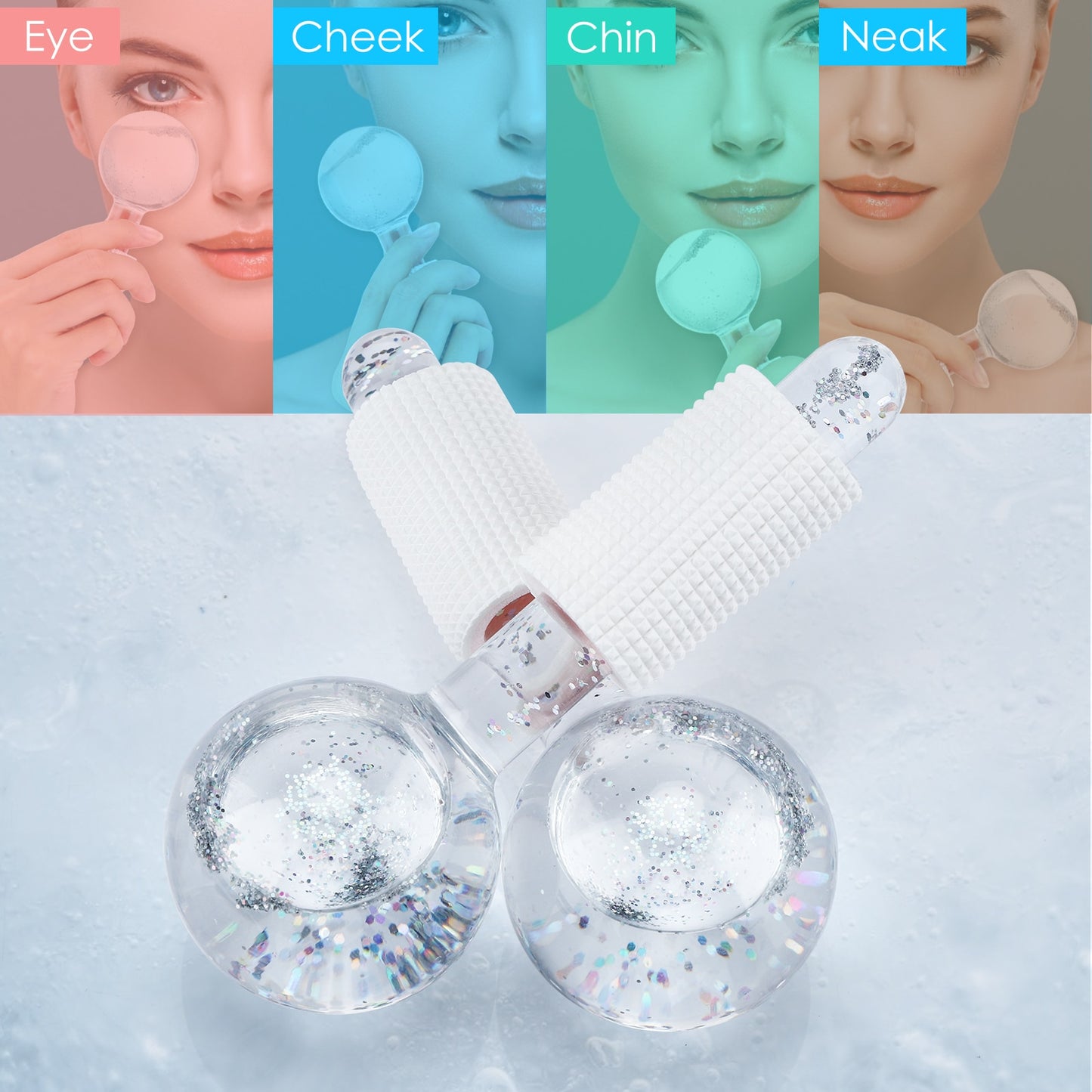 glass cooling facial globe set